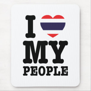 Mousepad I Heart (Love) My Thai Pessoas