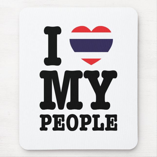 Mousepad I Heart (Love) My Thai Pessoas (Frente)