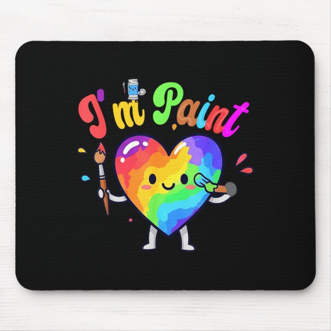 Mousepad I Heart Love To Finger I'm Paint Cute Couple Valen (Frente)