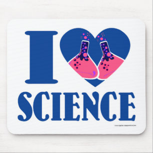 Mousepad I Heart Science Heart Cartoon
