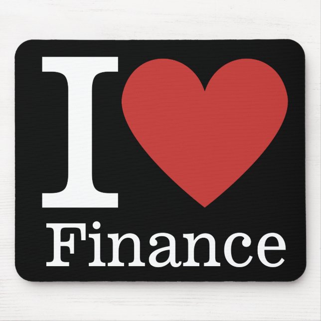 Mousepad I ❤️ Love Finance - Departamento de Finanças - (Frente)
