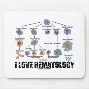 Mousepad I Love Hematology (Linhagem De Células Sanguíneas)