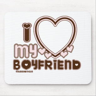 Mousepad i luv Brown bf