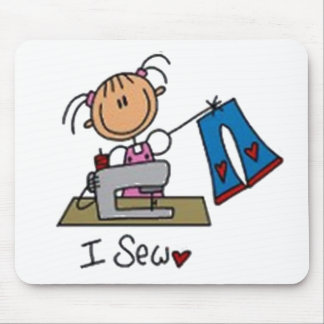 Mousepad I Sew Stick Figure