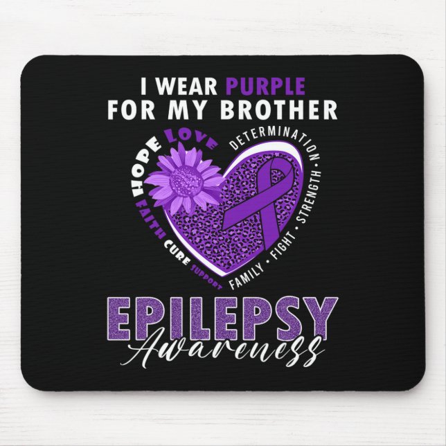 Mousepad I Wear Purple For My Brother Epilepsy Awareness Su (Frente)