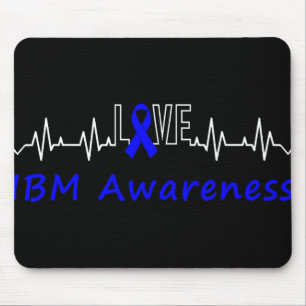 Mousepad Ibm Awarness Blue Ribbon Love Heartbeat Suporte Q