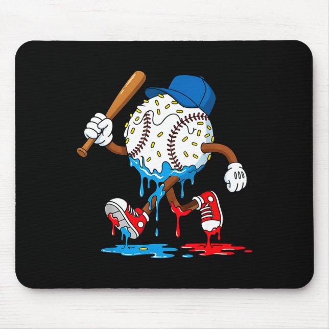 Mousepad Ice Cream Drip Baseball Sts Baseball Lifestyle Boy (Frente)