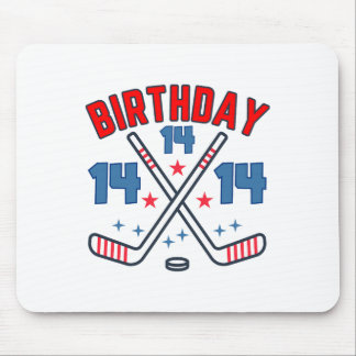Mousepad Ice Hockey Fourteen Birthday Boy 14th Party Boys A