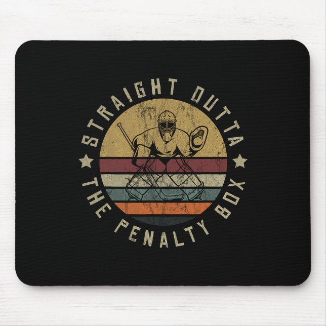 Mousepad Ice Hockey Player Goalie Jersey Puck Face Mask Tea (Frente)