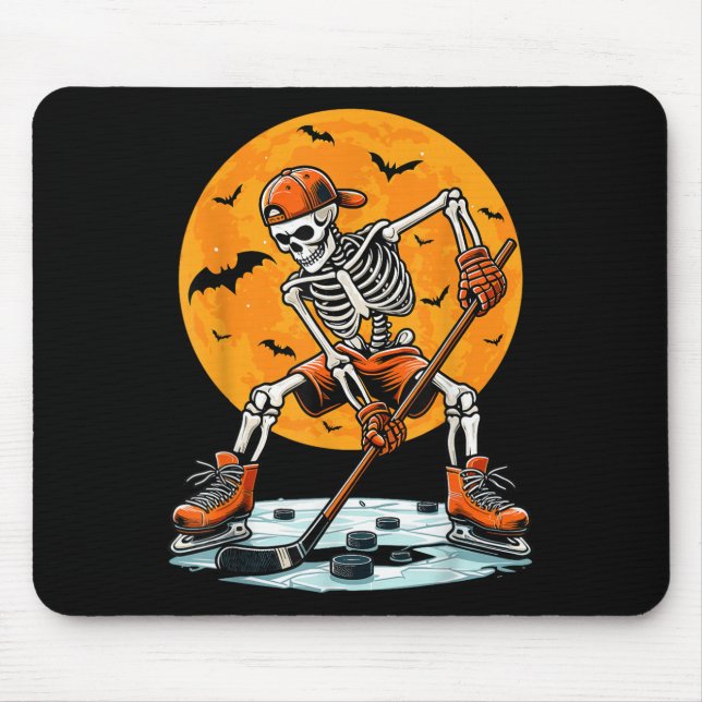 Mousepad Ice Hockey Skeleton Soky Boys Halloween Hockey Pla (Frente)