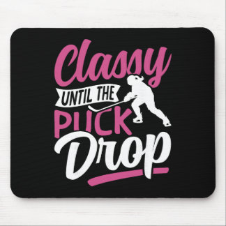 Mousepad Ice Hockey Vintage Girl Cly Until The Puck Drop 