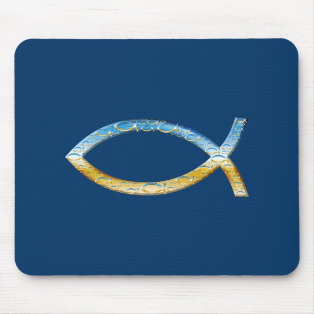 Mousepad Ichthus - Christian Fish Symbol Sky & Ground (Frente)