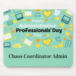 Mousepad Ícone de Coração do Dia do Administrador em Letras
