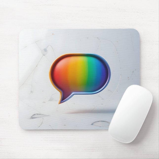 Mousepad Ícone de Diálogo Arco-Íris (Com mouse)
