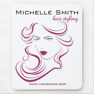 Mousepad Ícone de menina adorável cabelo roxo Branding