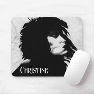 Mousepad Ícone de Retrato de Mulher Deusa Goth Moda Artísti
