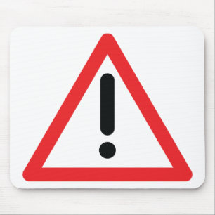 Mousepad ícone do tráfego da marca de exclamação