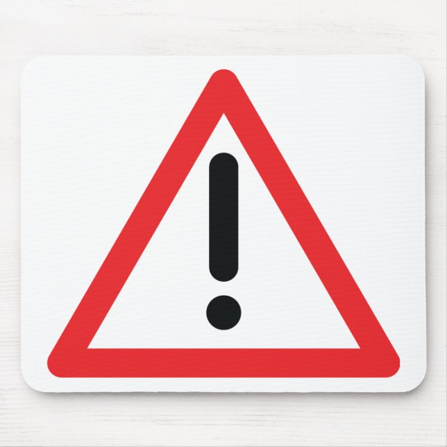 Mousepad ícone do tráfego da marca de exclamação (Frente)