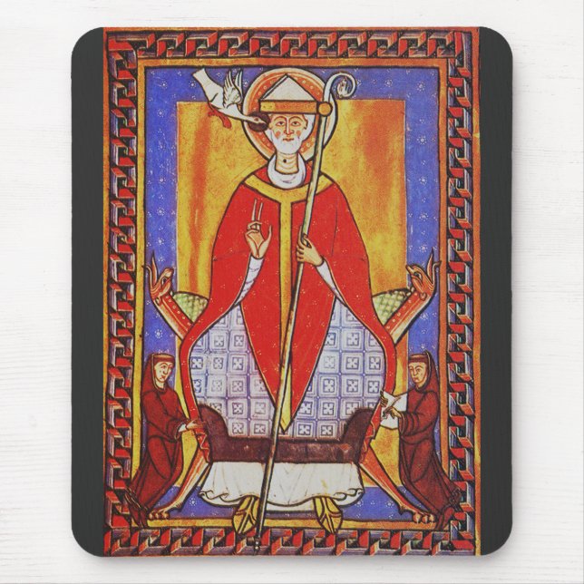 Mousepad Ícone medieval de São Gregório Magno (Frente)