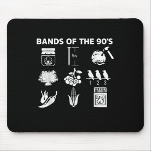 Mousepad Ícones das Bandas de Música dos anos 90 Pop Cultur