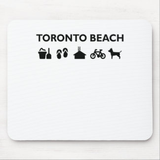 Mousepad Ícones de Toronto Beach Monotone Black