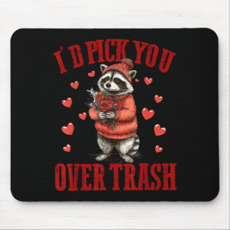 Mousepad I'd Ck You Over Trash Funny Raccoon Retro Valentin