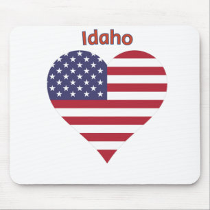 Mousepad Idaho American Flag Heart