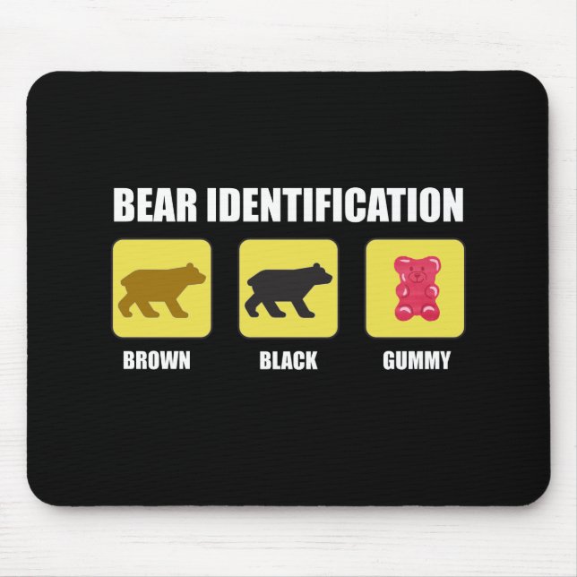 Mousepad Identificação de Urso Engraçado (Frente)