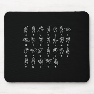 Mousepad Idioma de Sinais Alfabeto Surdo Mudo Awarenes ASL