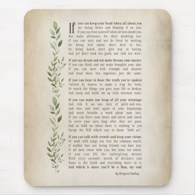Mousepad IF, poema inspirado de Rudyard Kipling (Frente)