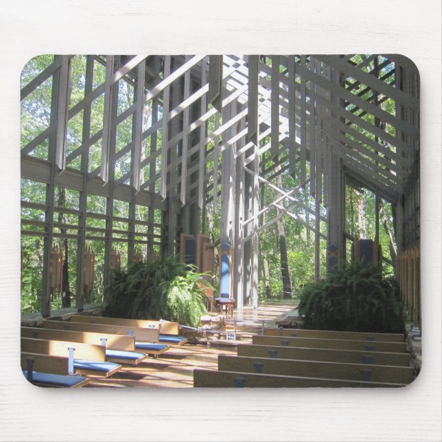 Mousepad Igreja do vidro de Eureka Springs, AR (Frente)