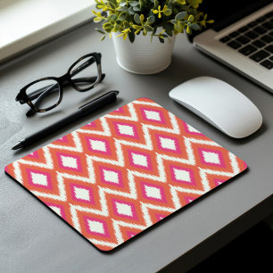 Mousepad Ikat Tribal Rosa e Coral
