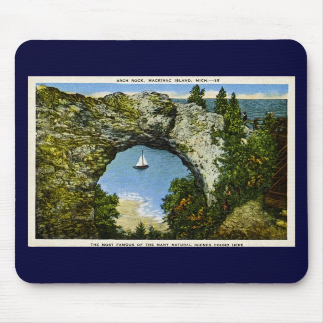 Mousepad Ilha de Mackinac da rocha do arco, Michigan (Frente)