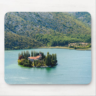Mousepad Ilha do mosteiro de Visovac em Krka NP - Croácia