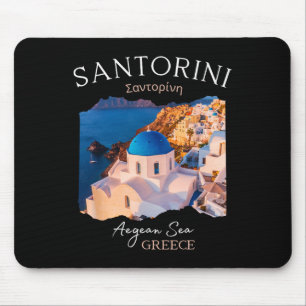 Mousepad Ilha grega Santorini Grécia Oia Village Blue Chu