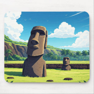 Mousepad Ilha páscoa Chile Moai Viagem