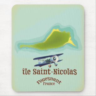 Mousepad ilha Saint-Nicolas Fouesnant França mapa