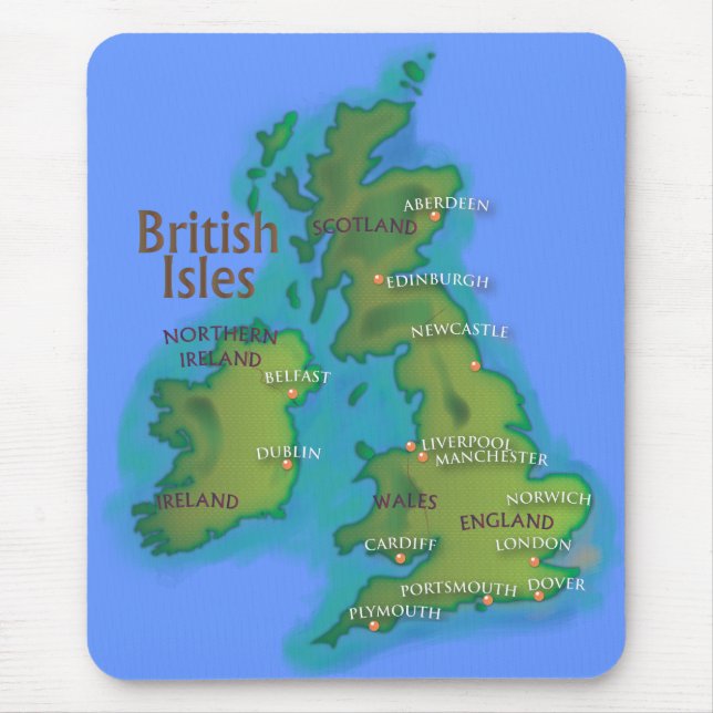 Mousepad Ilhas Britânicas (Frente)