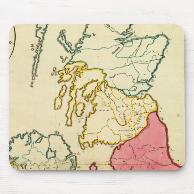 Mousepad Ilhas Britânicas de mapa simples (Frente)
