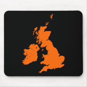 Mousepad Ilhas britânicas - laranja no preto