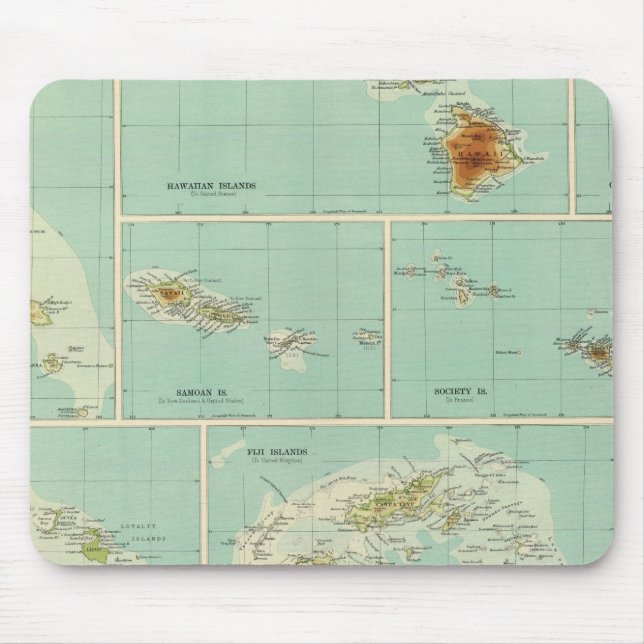 Mousepad Ilhas da Oceania (Frente)