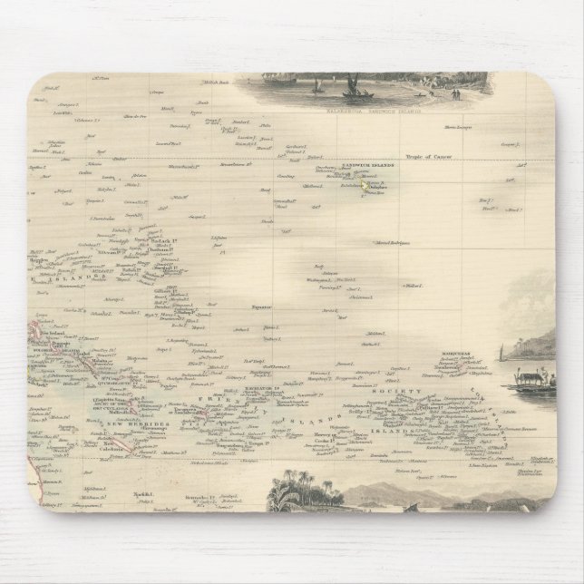 Mousepad Ilhas de Polinésia | no Oceano Pacífico (Frente)