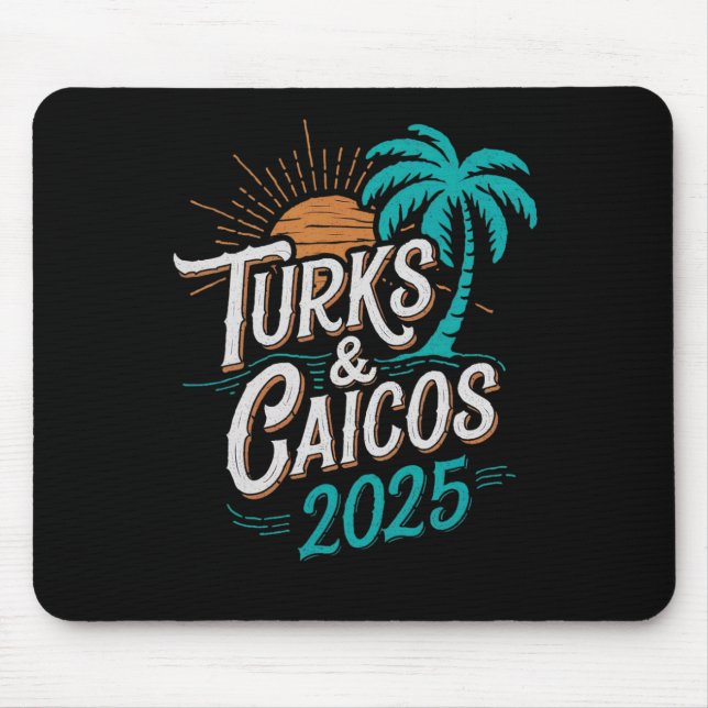 Mousepad Ilhas Turks Caicos 2025, Souvenirs de Vacation - U (Frente)
