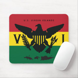 Mousepad Ilhas Virgens Americanas Flag Red, Yellow, Green, 