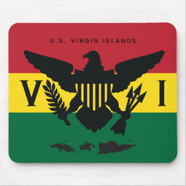 Mousepad Ilhas Virgens Americanas Flag Red, Yellow, Green, 