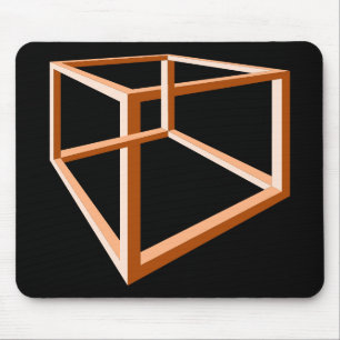 Mousepad Ilusão óptica de uma construção laranja imposs