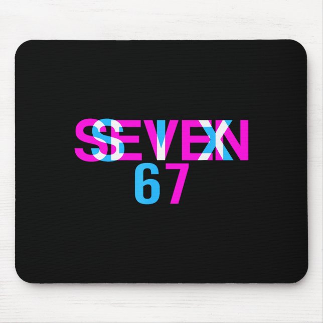 Mousepad Ilusão Óptica Glitch Engraçado Seis Sete 67 Meme G (Frente)