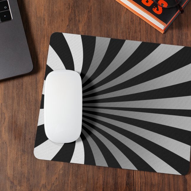 Mousepad Ilusões Ópticas Hipopóticas Espirais Curvados (Criador carregado)