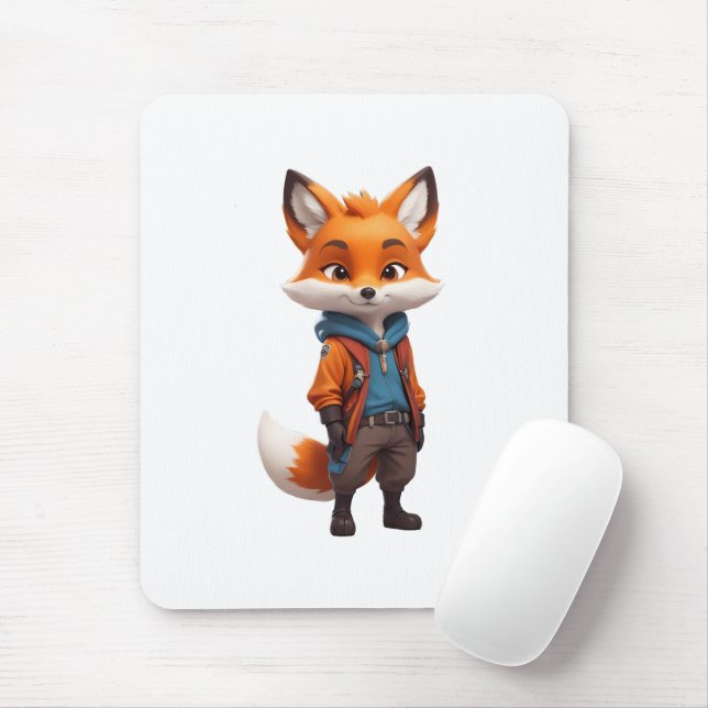Mousepad Ilustração animada e oportunista da Fox (Com mouse)