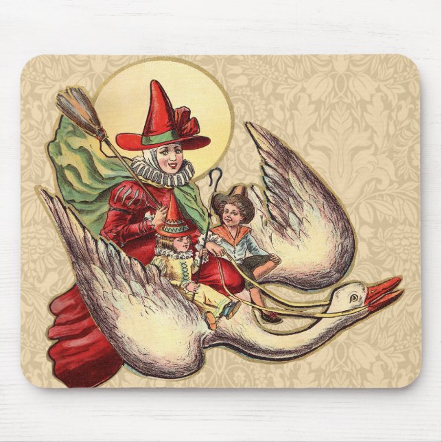 Mousepad Ilustração Antiga Infantil da Mamãe Gansa (Frente)